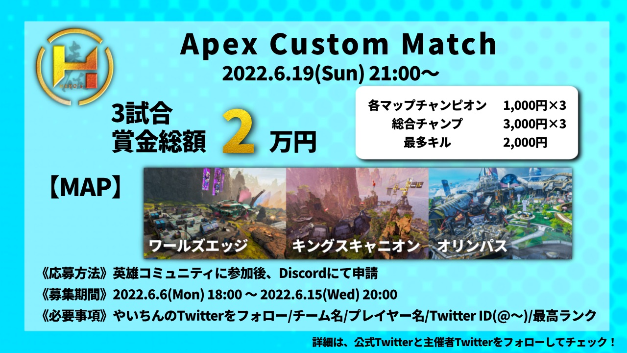 第４回　APEX Custom Match 【HERO’s 英雄カスタム】